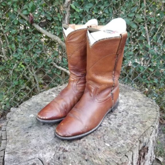 Acme Hawkeye Brown Roper Western Cowboy Boots main image 9